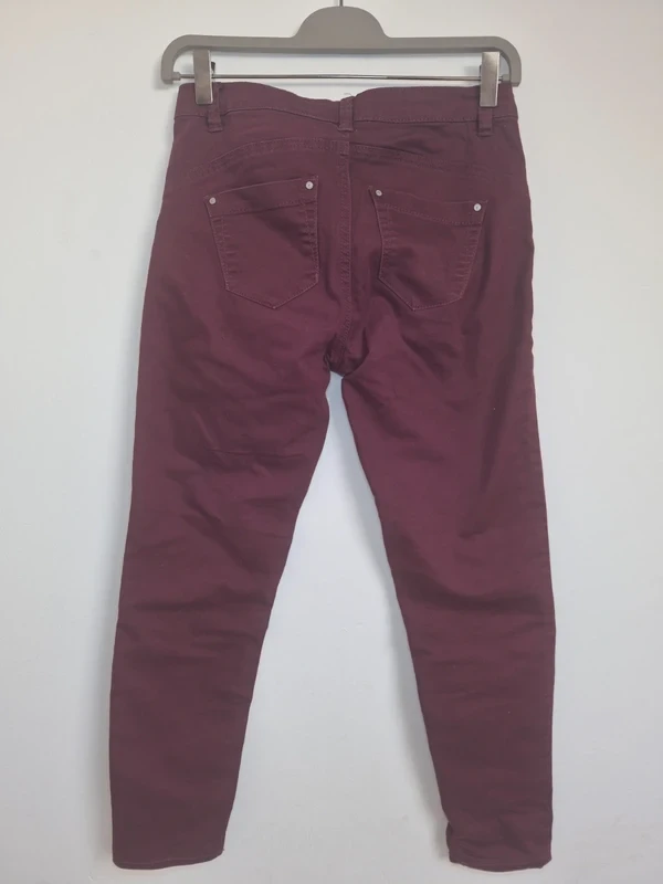 Jeans Slim Mim Burdeos Detalles de Cremallera Talla 36 – photo 2